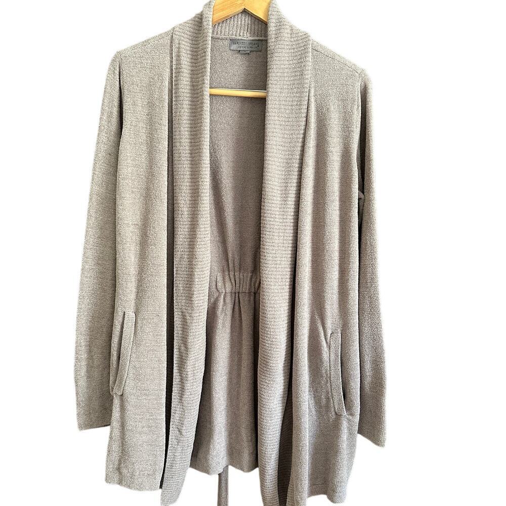 Barefoot Dreams Taupe Open-Front Cardigan